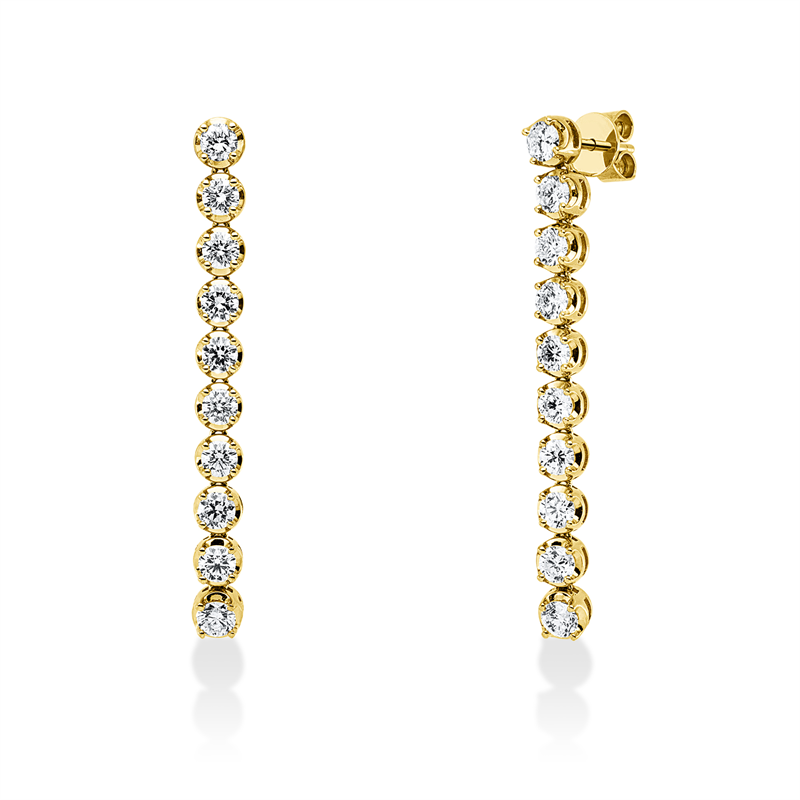 Ohrstecker 18 kt GG, 20 Brill. 3,16 ct, TW-si