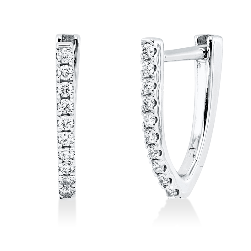 Creolen 14 kt WG, 20 Brill. 0,17 ct, TW-si