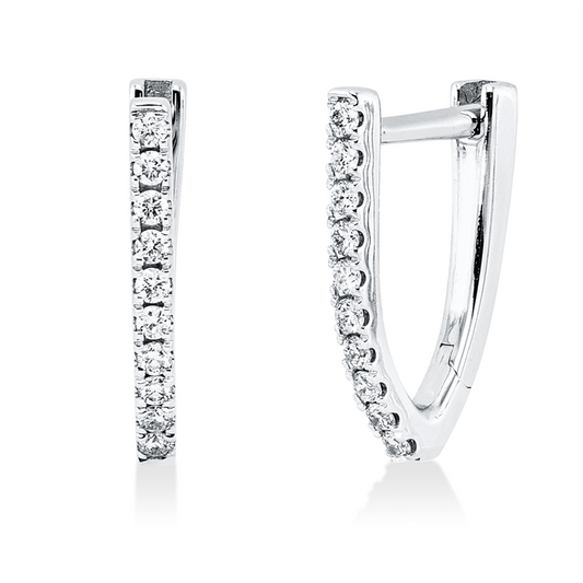 Creolen 14 kt WG, 20 Brill. 0,17 ct, TW-si