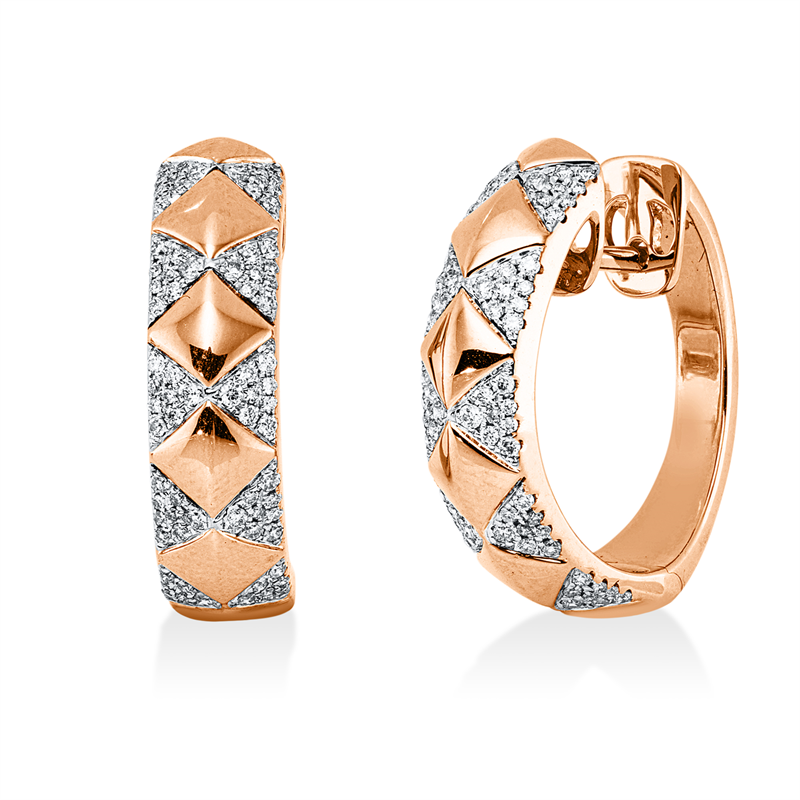 Creolen 18 kt RG+WG, 160 Brill. 0,46 ct, TW-si