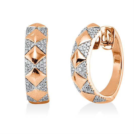 Creolen 18 kt RG+WG, 160 Brill. 0,46 ct, TW-si