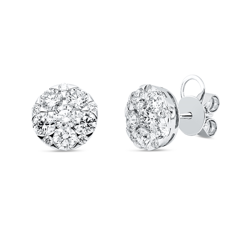 Ohrstecker 18 kt WG, 22 Brill. 2,43 ct, TW-si