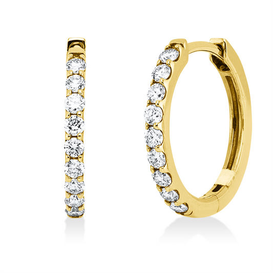 Creolen 14 kt GG, 18 Brill. 0,51 ct, TW-si