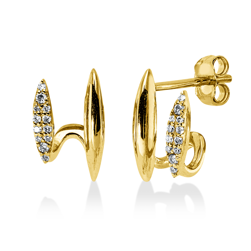 Ohrstecker 18 kt GG, 24 Brill. 0,06 ct, W-si