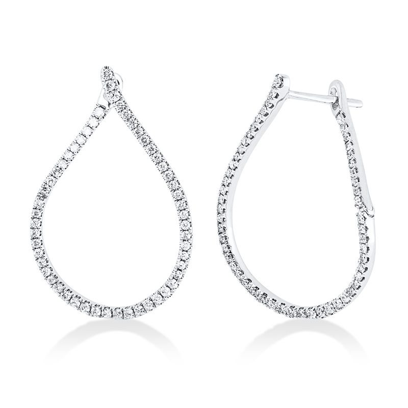 Creolen 18 kt WG, 108 Brill. 0,45 ct, W-si