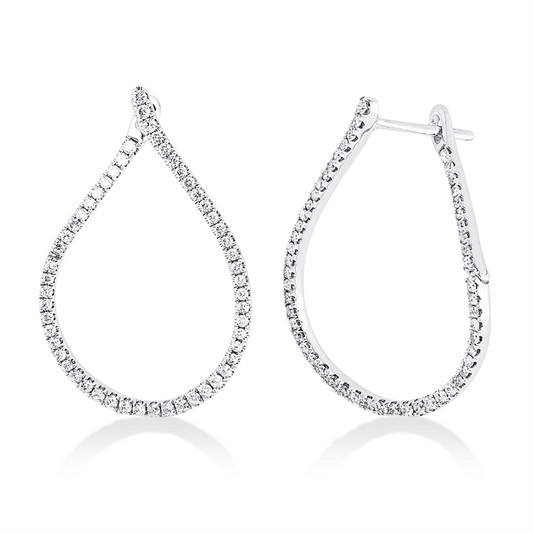 Creolen 18 kt WG, 108 Brill. 0,45 ct, W-si