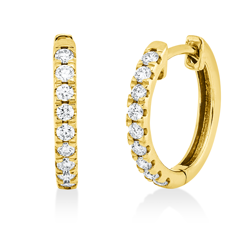 Creolen 18 kt GG, 18 Brill. 0,29 ct, TW-si