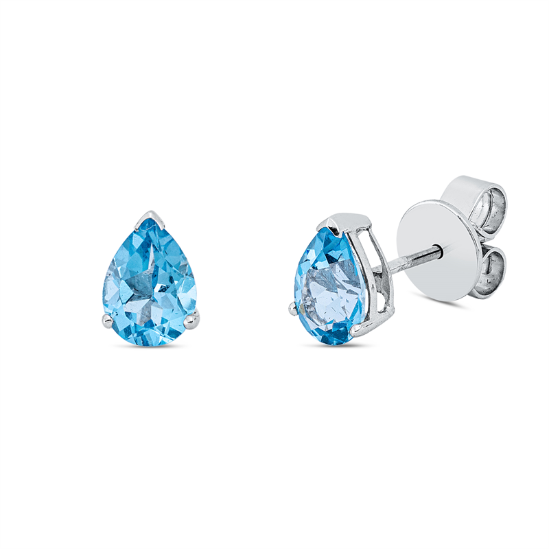 Ohrstecker 18 kt WG, 2 Topase 1,69 ct blau