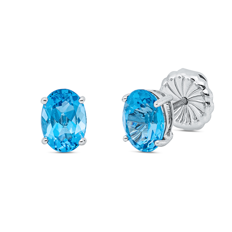 Ohrstecker 18 kt WG, 2 Topase 1,83 ct blau