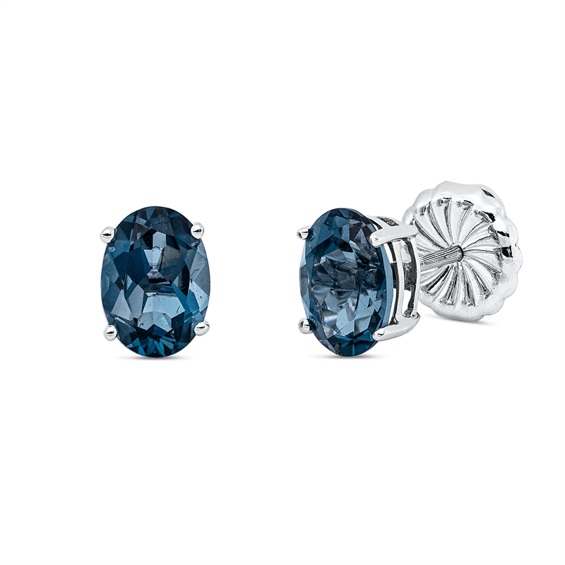 Ohrstecker 18 kt WG, 2 Topase 2,11 ct Lond. blue