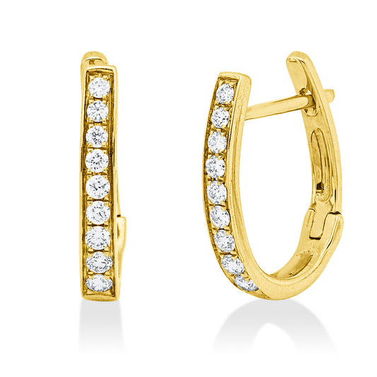 Creolen 18 kt GG, 18 Brill. 0,25 ct, F-vsi