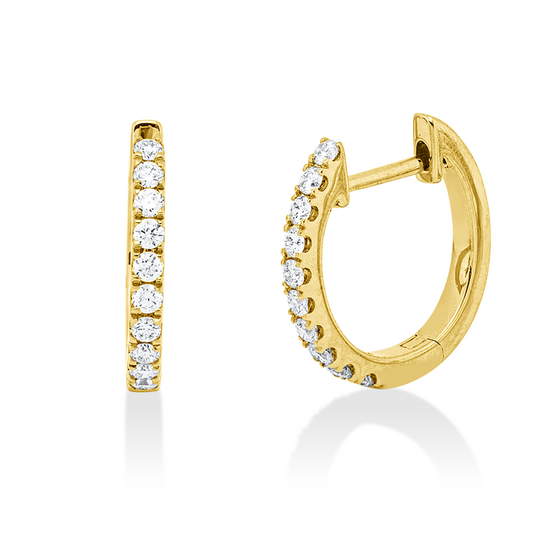 Creolen 18 kt GG, 20 Brill. 0,24 ct, TW-si