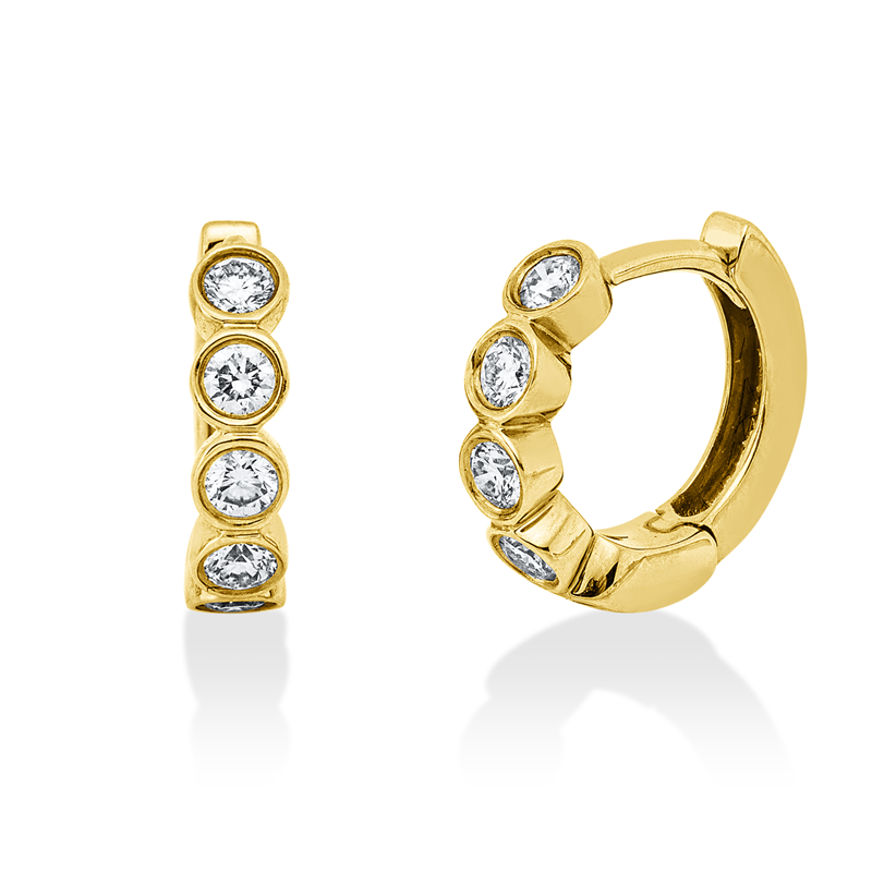 Creolen 18 kt GG, 10 Brill. 0,33 ct, TW-si