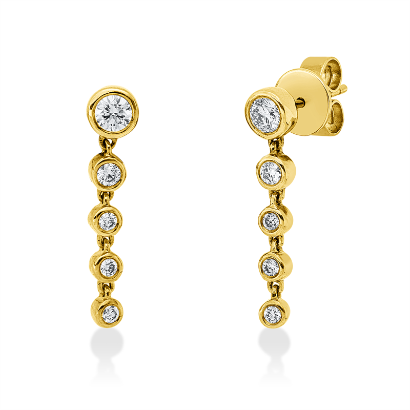 Ohrschmuck 18 kt GG, 10 Brill. 0,42 ct, TW-si