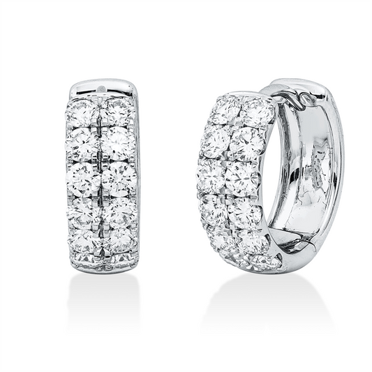Creolen 18 kt WG, 24 Brill. 1,21 ct, TW-si