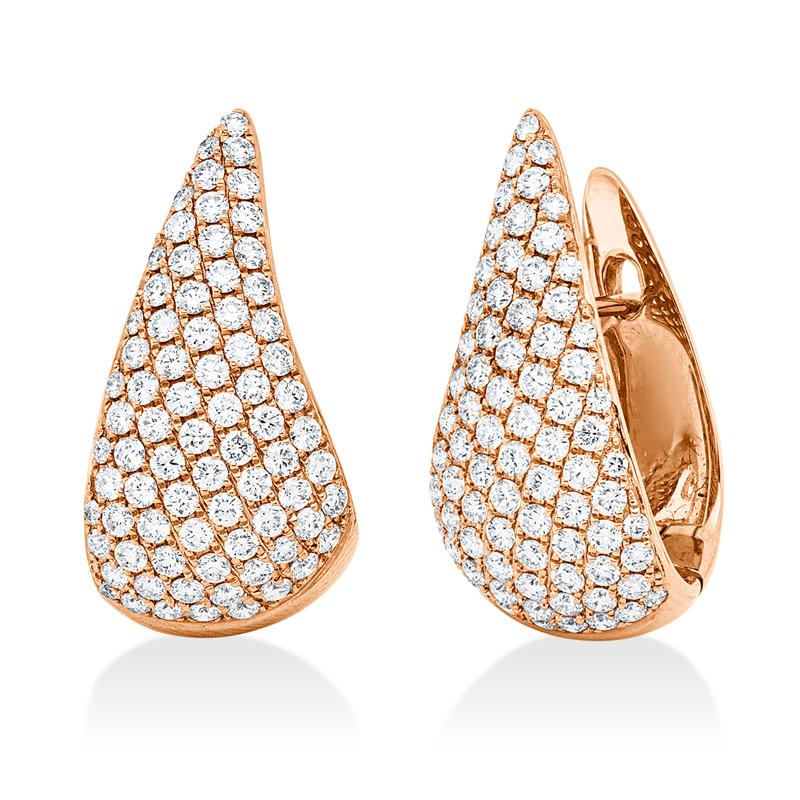 Creolen 18 kt RG, 154 Brill. 1,64 ct, TW-si