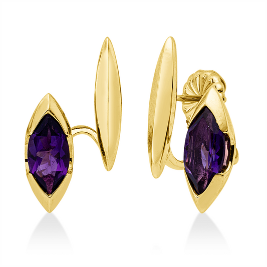 Ohrstecker 18 kt GG, 2 Amethyste 1,77 ct lila