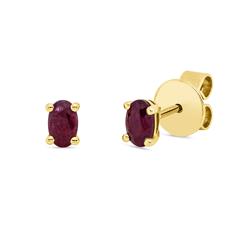 Ohrstecker 18 kt GG, 2 Rubine 0,65 ct rot