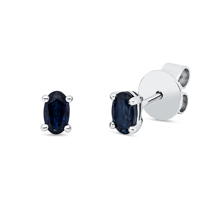 Ohrstecker 18 kt WG, 2 Saphire 0,64 ct blau