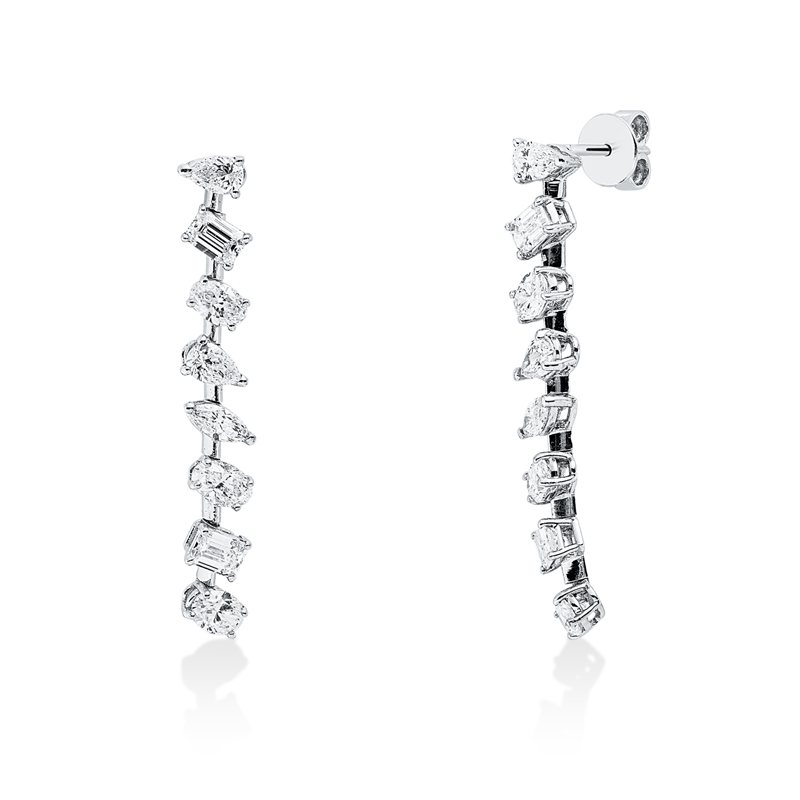Ohrschmuck 18 kt WG, 16 Fant-Schl 3,33 ct, TW-vsi/si