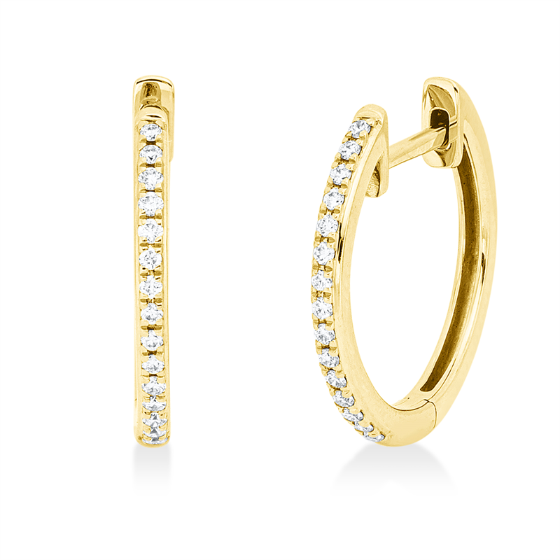 Creolen 18 kt GG, 30 Brill. 0,12 ct, TW-si