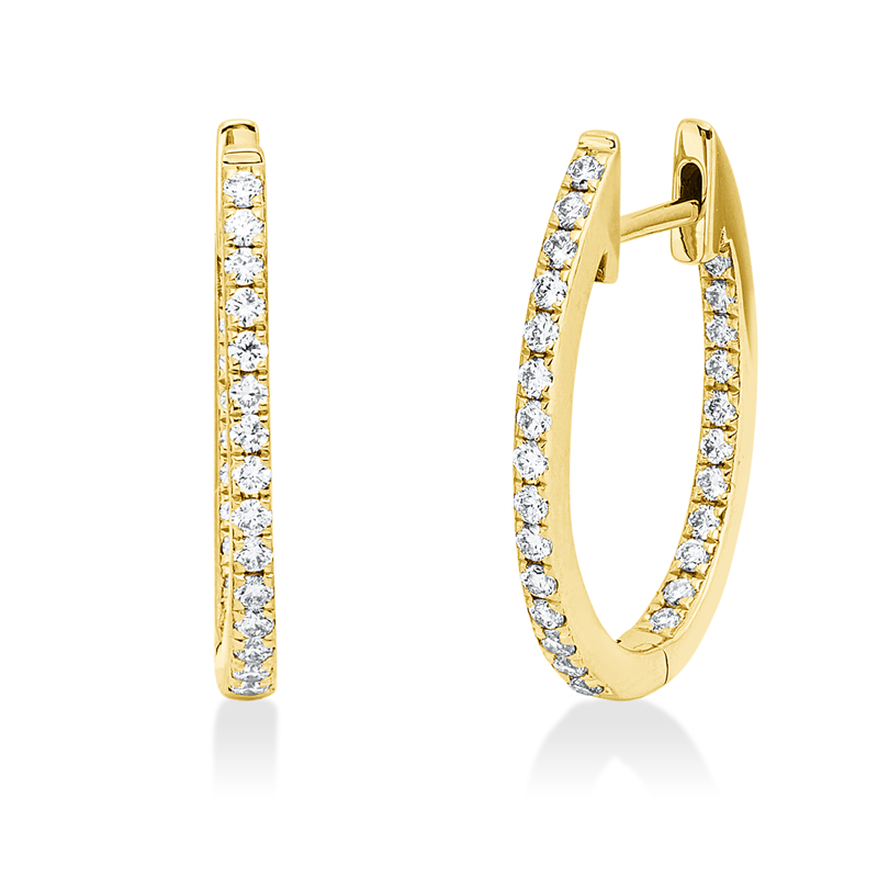 Creolen 18 kt GG, 52 Brill. 0,48 ct, TW-si