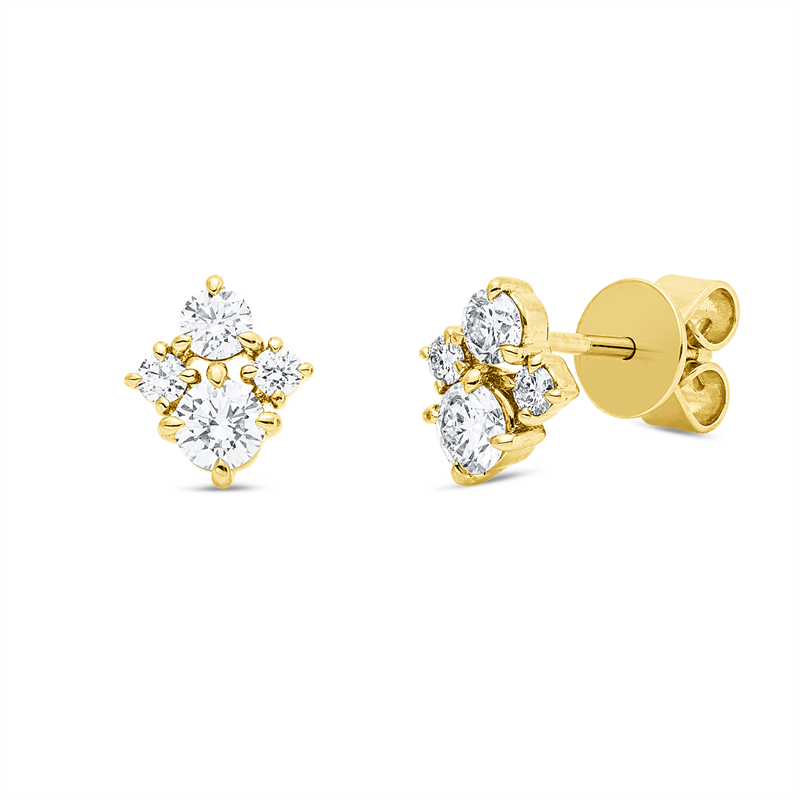 Ohrstecker 18 kt GG, 8 Brill. 0,63 ct, TW-si