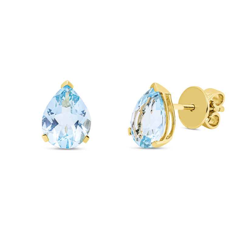 Ohrstecker 18 kt GG, 2 Topase 4,20 ct sky blue