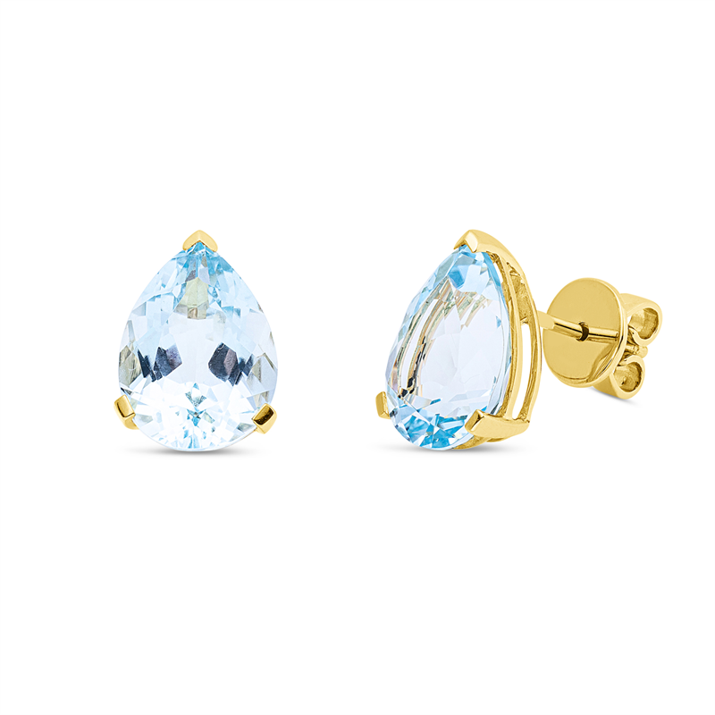 Ohrstecker 18 kt GG, 2 Topase 10,00 ct sky blue