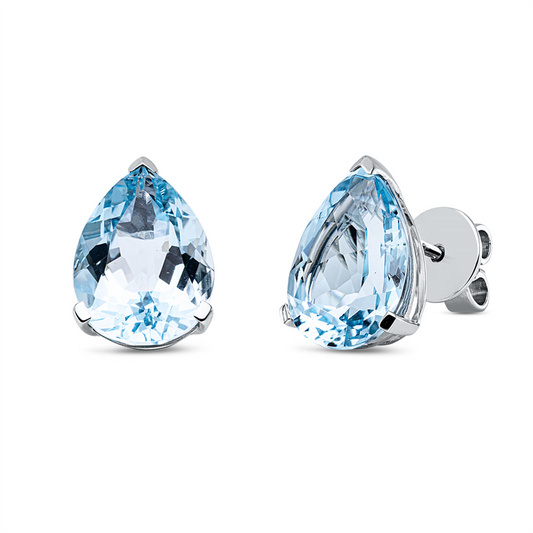 Ohrstecker 18 kt WG, 2 Topase 10,00 ct sky blue