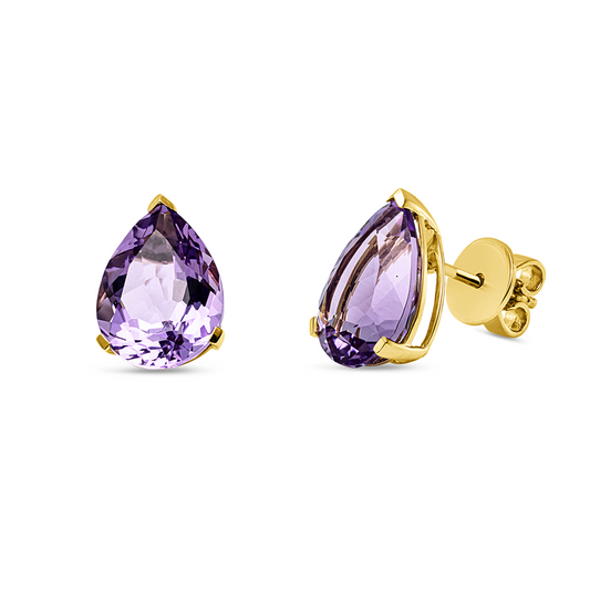 Ohrstecker 18 kt GG, 2 Amethyste 7,50 ct pink
