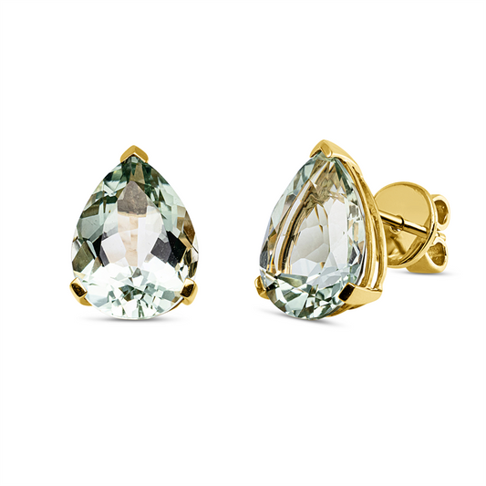 Ohrstecker 18 kt GG, 2 Amethyste 7,50 ct grün