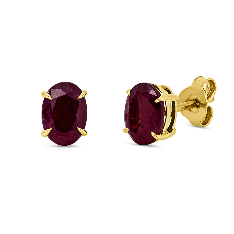 Ohrstecker 18 kt GG, 2 Rubine 2,07 ct rot