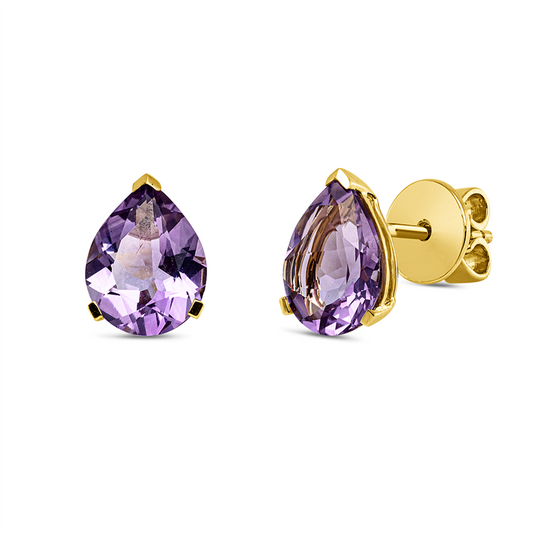 Ohrstecker 18 kt GG, 2 Amethyste 3,20 ct pink