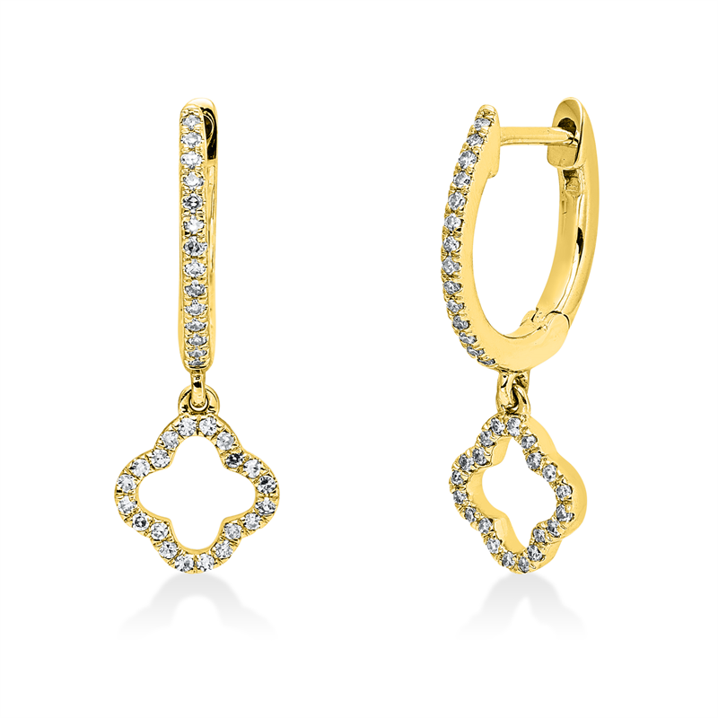Ohrschmuck 18 kt GG, 68 Brill. 0,17 ct, TW-si