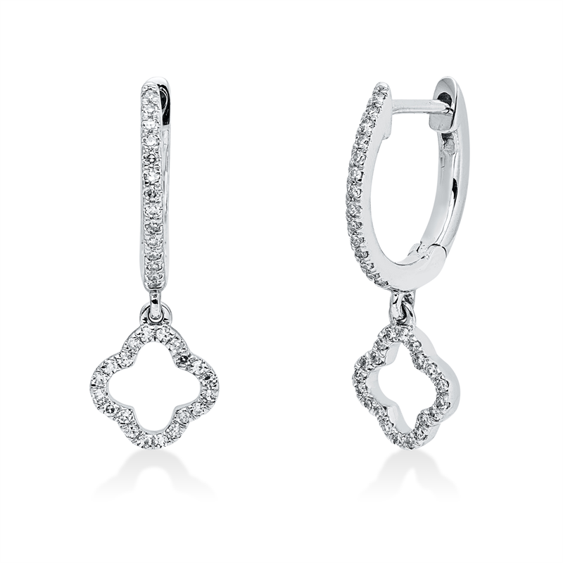 Ohrschmuck 18 kt WG, 68 Brill. 0,17 ct, TW-si