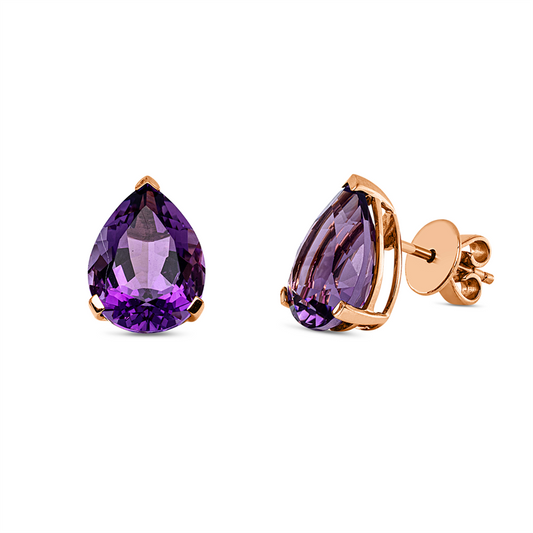 Ohrstecker 18 kt RG, 2 Amethyste 7,50 ct lila