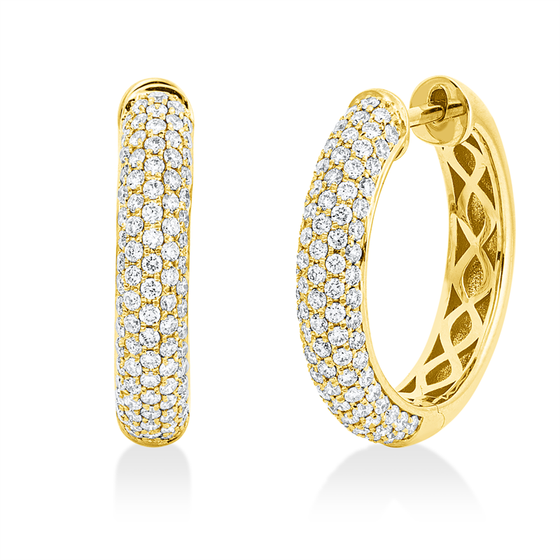 Creolen 18 kt GG, 182 Brill. 0,69 ct, TW-si