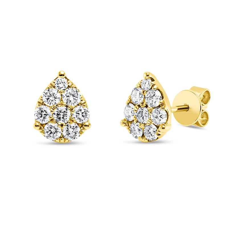 Ohrschmuck 18 kt GG, 16 Brill. 0,60 ct, TW-si