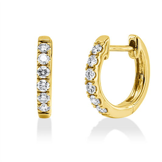 Creolen 18 kt GG, 12 Brill. 0,22 ct, TW-si