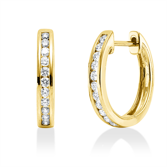 Creolen 18 kt GG, 22 Brill. 0,25 ct, TW-si