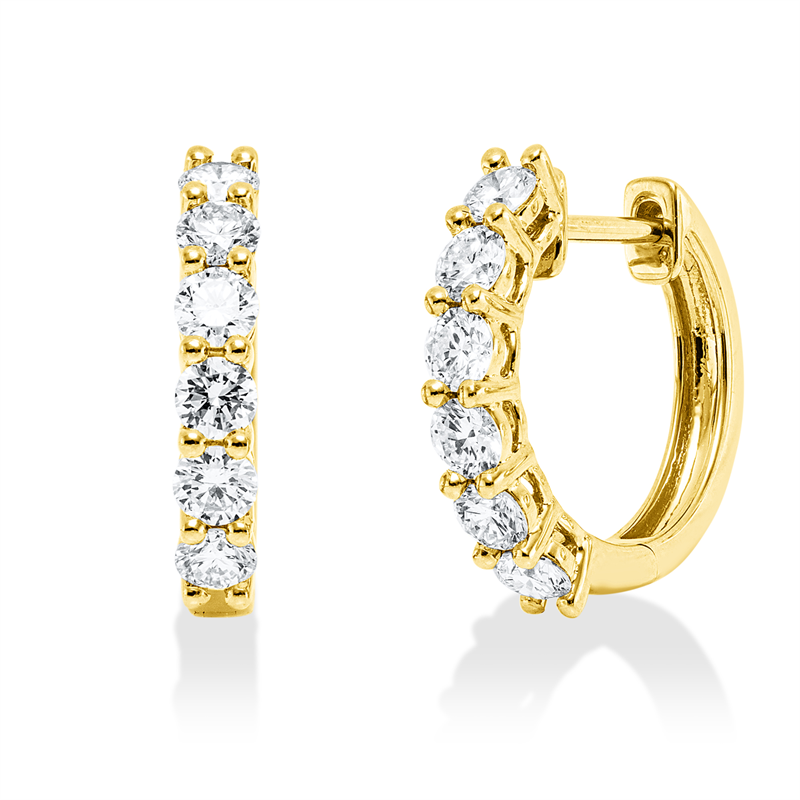 Creolen 18 kt GG, 12 Brill. 0,78 ct, TW-si