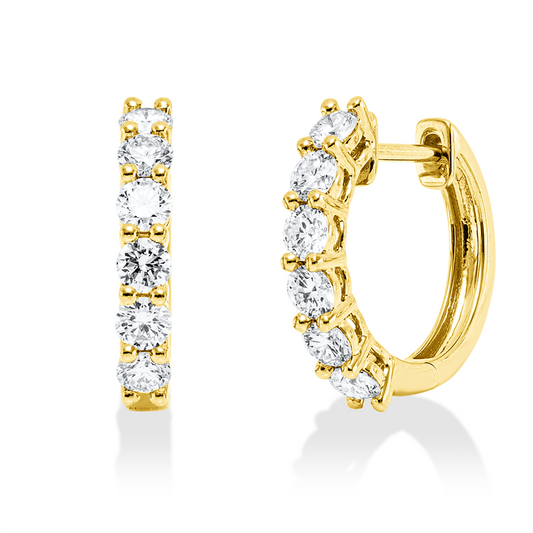 Creolen 18 kt GG, 12 Brill. 0,78 ct, TW-si