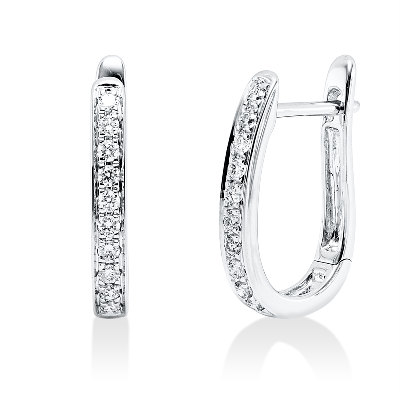 Creolen 18 kt WG, 20 Brill. 0,15 ct, TW-si