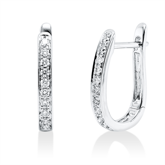 Creolen 18 kt WG, 20 Brill. 0,15 ct, TW-si