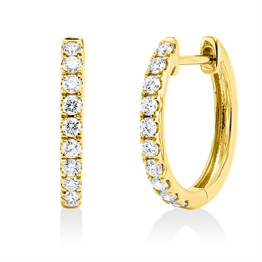 Creolen 18 kt GG, 20 Brill. 0,32 ct, TW-si
