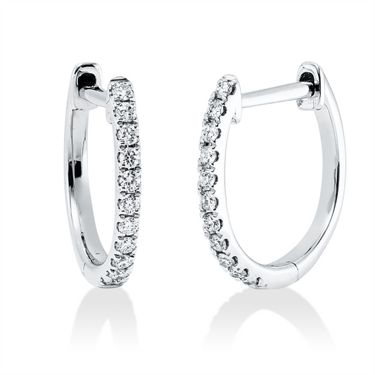Creolen 18 kt WG, 22 Brill. 0,12 ct, TW-si