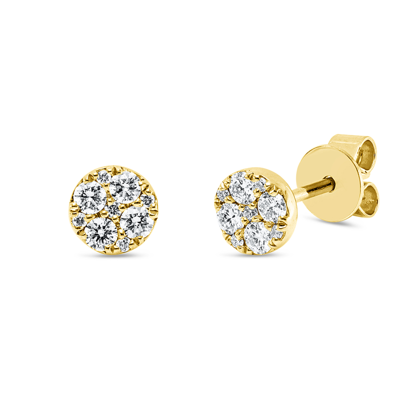 Ohrschmuck 18 kt GG, 18 Brill. 0,24 ct, TW-si