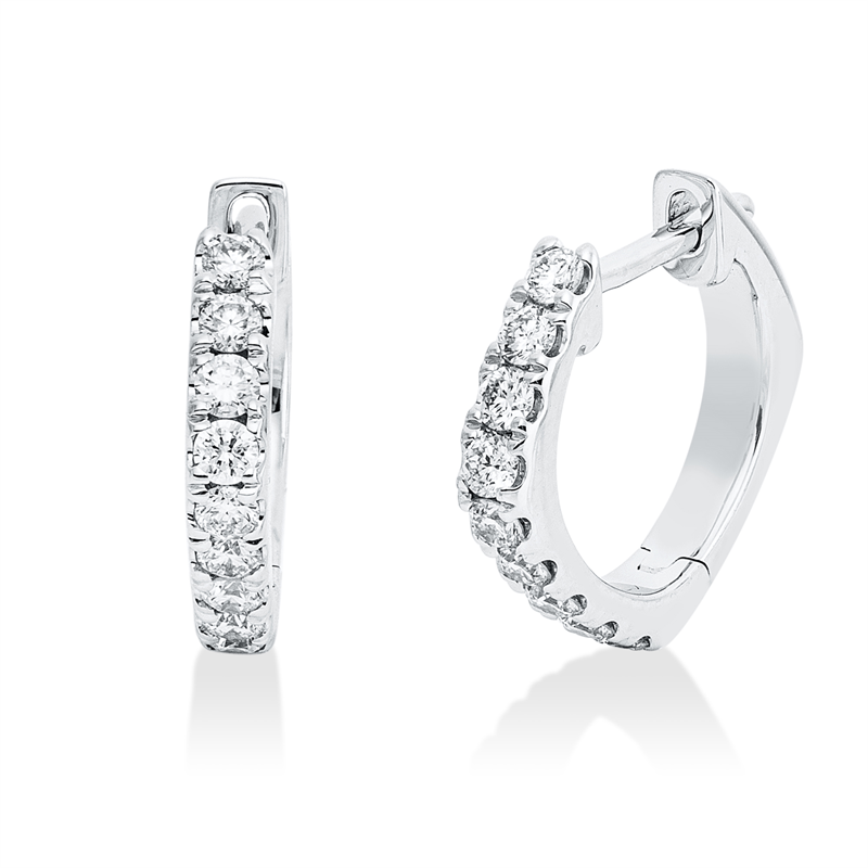 Creolen 18 kt WG, 18 Brill. 0,28 ct, TW-si