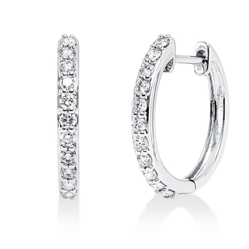 Creolen 18 kt WG, 22 Brill. 0,30 ct, TW-si